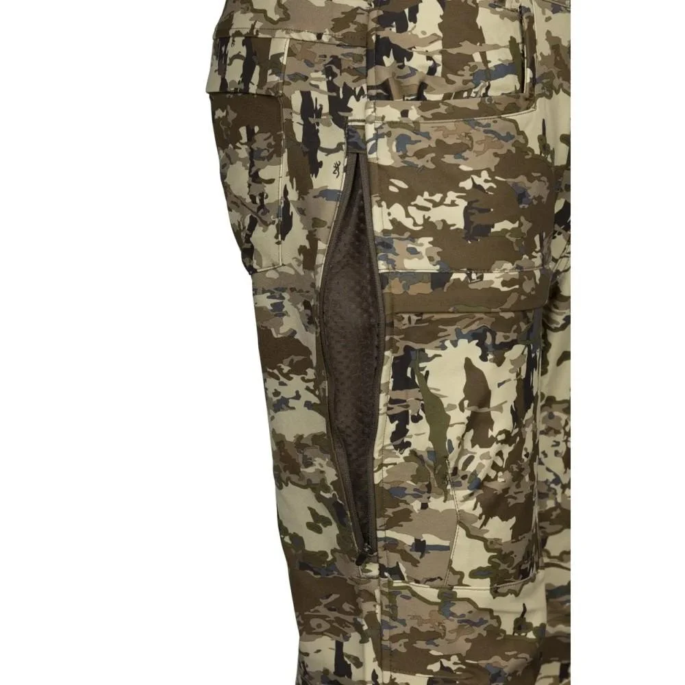 primary-23045 Browning Field Pro Pant, front view in Auric camouflage with zippered thigh pocket