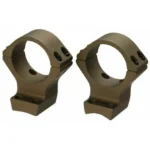 Browning X-Bolt Integrated Scope Mount System, two smoke bronze scope rings in angled front view