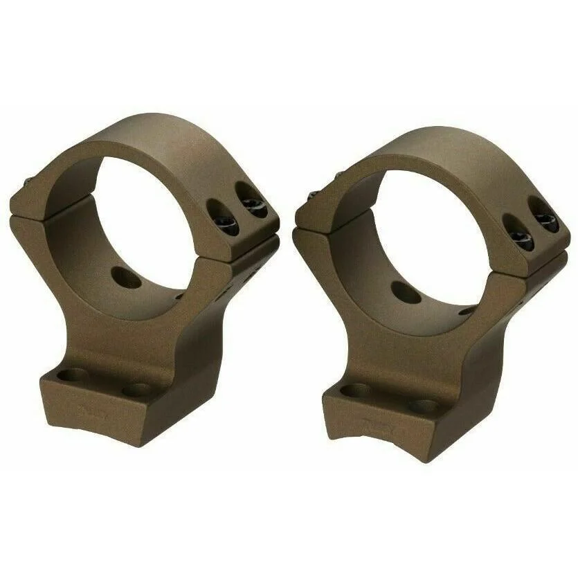 primary-23064 Browning X-Bolt Integrated Scope Mount System, two smoke bronze scope rings in angled front view