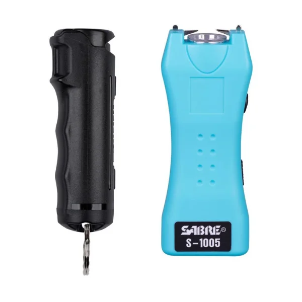 Security Equipment Corporation Sabre Pepper Spray and 2-in-1 Stun Gun Multi-Range Protection Pack Black Teal