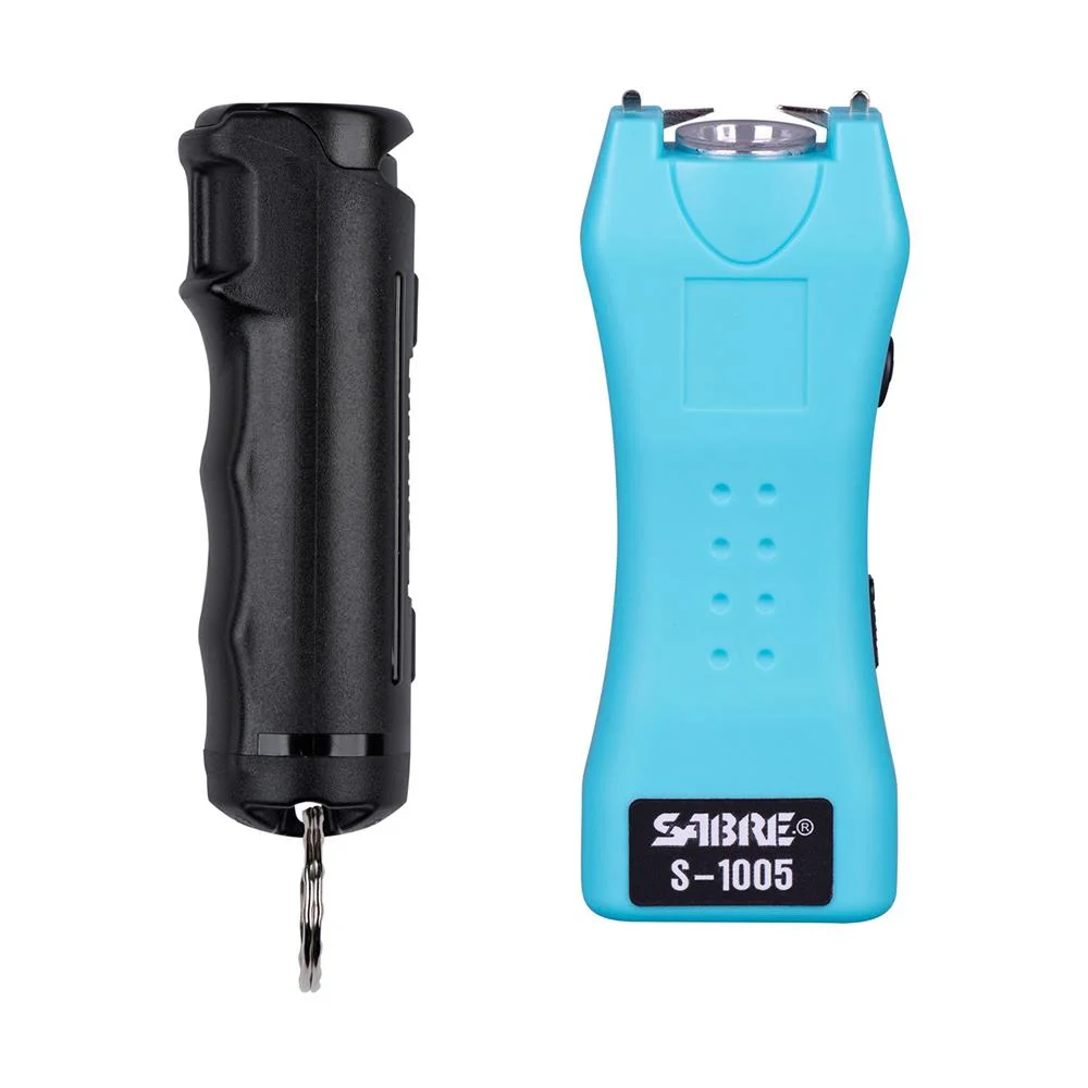primary-23095 Security Equipment Corporation Sabre protection pack with black spray and teal stun gun