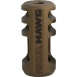 Browning Sporter Recoil Hawg smoked bronze muzzle brake with side ports, front angled view