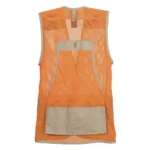 Browning Upland Dove Hunting Vest, blaze orange mesh vest with tan front pocket, front view