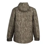 Browning Cold Front Parka rear view in Mossy Oak Bottomland camouflage with hood