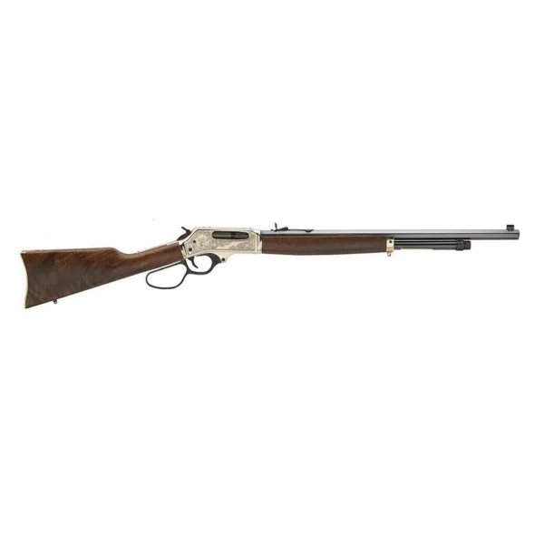 HENRY H10 BIG BOY WILD, side view with wood stock, silver receiver and dark barrel
