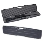 Gun Guard Plano SE Series Single Scoped Rifle Case, black case shown open with rifle and closed