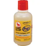 Wildlife Research Scent Killer Autumn Liquiduid Wash, front view of bottle with red cap