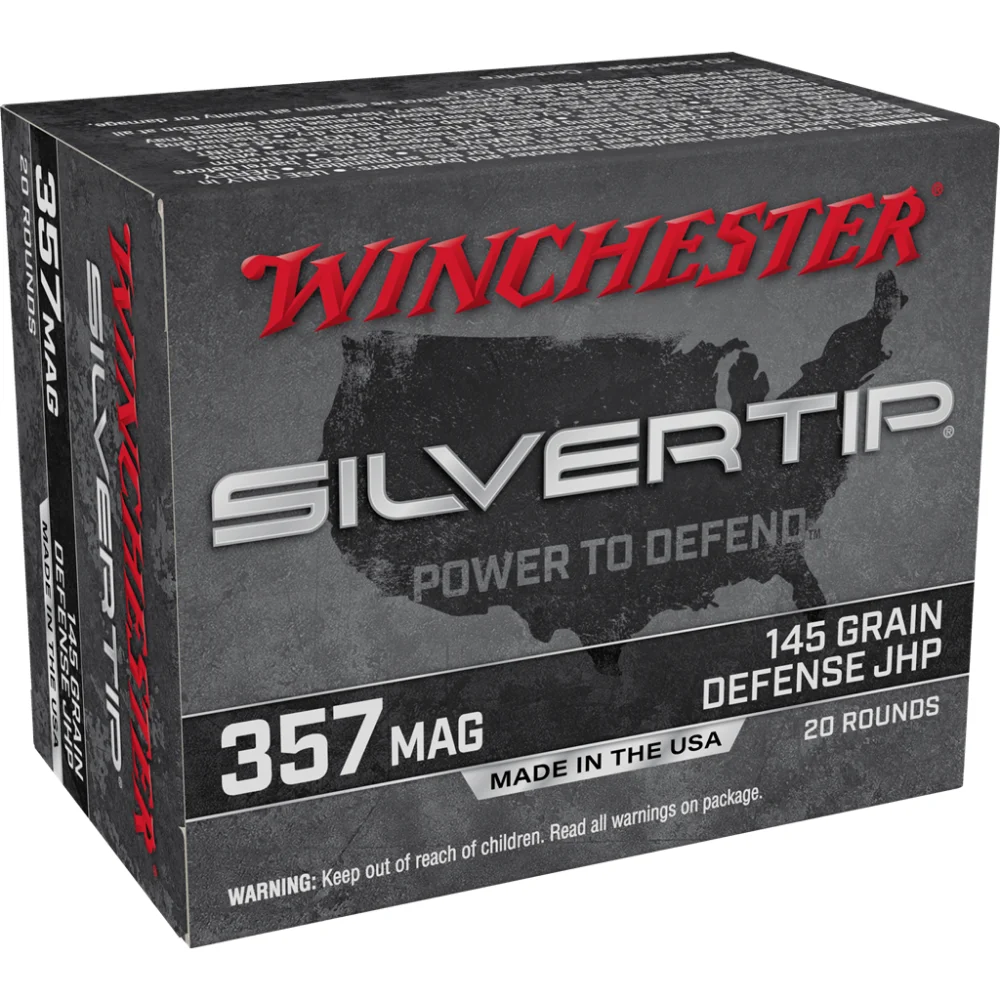 primary-23270 Winchester Silvertip Handgun Ammunition, front and side view of black and red box