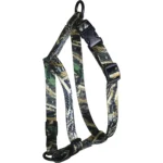 Omnipet Kwik Klip Adjustable Nylon Pet Harness Realtree Max 5, front view with buckles and loops