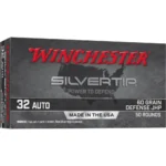 Winchester Ammunition Winchester Silvertip Handgun Ammunition 32 Auto 60 gr. JHP 970 fps 50/ct