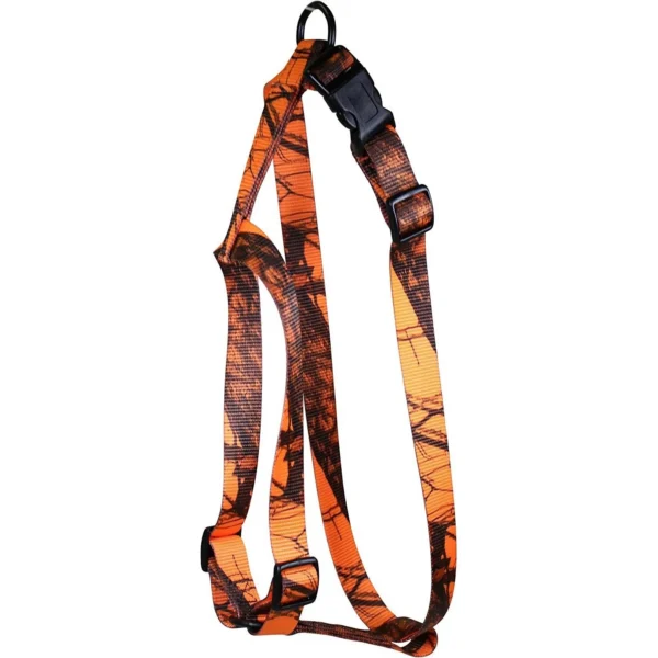 Leather Brothers Inc. DBA Omnipet Omnipet Kwik Klip Adjustable Nylon Pet Harness 3/4" 1 Ply Mossy Oak Blaze Orange Camo Large