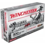 Winchester Deer Season XP Rifle Ammunition box in angled front view with deer graphics