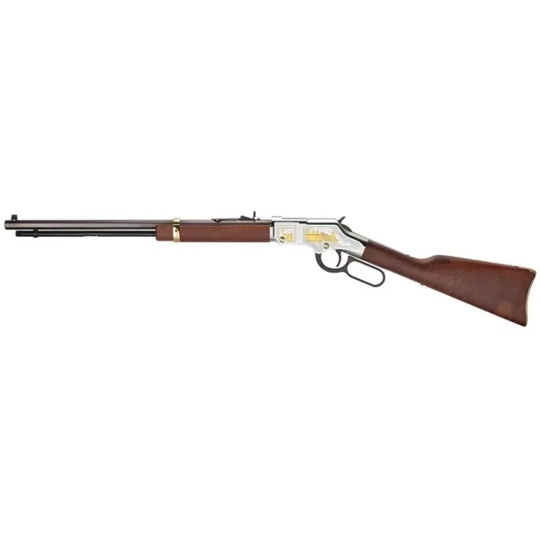 Henry Golden Boy American Construction Industry Tribute Edition, side view with brass receiver and wood stock