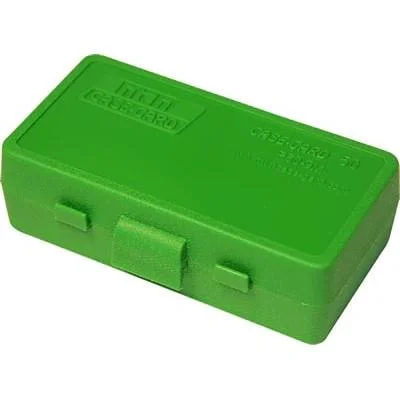 Mtm Molded Products Company MTM Case Guard P-50 Series Handgun Ammo Box 9mm Luger 50 Rounds Green