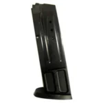 Smith & Wesson MAG S&W M&P9 2.0 CMP black magazine, angled front view with extended baseplate