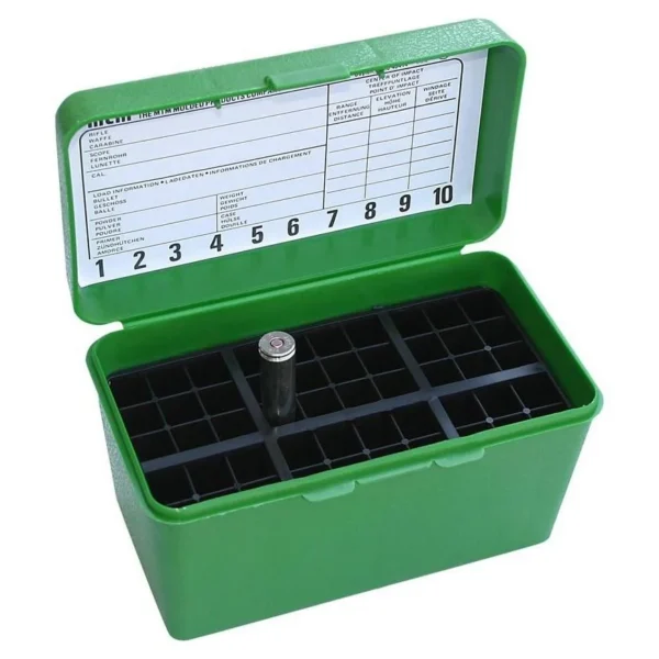 Mtm Molded Products Company MTM Deluex H-50 Series Rifle Ammo Box 50 Round Capacity Green