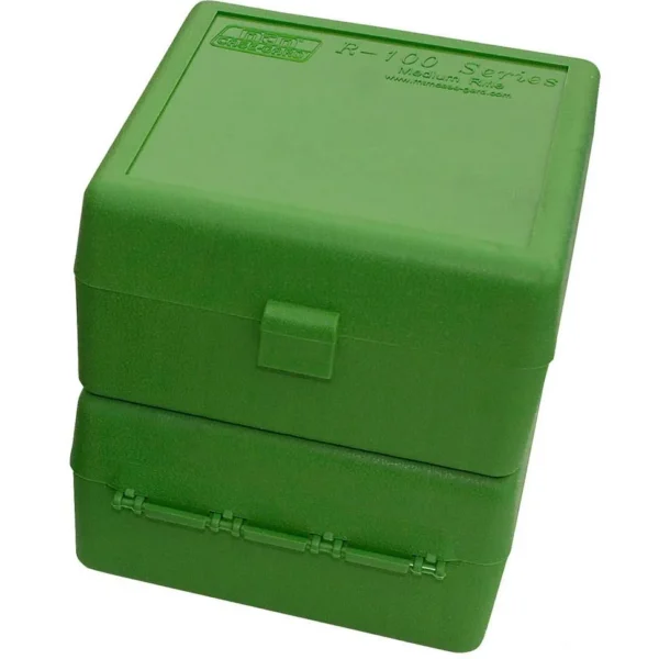 Mtm Molded Products Company MTM Case Guard RS100 Series Small Rifle Ammo Box 100 Rounds Green