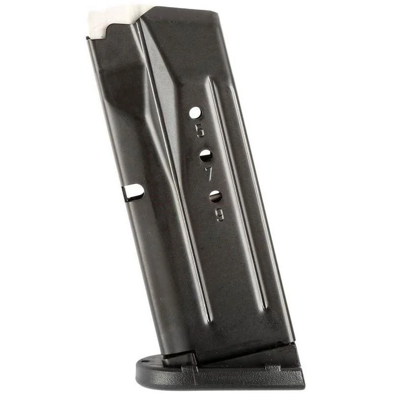 primary-23449 Smith & Wesson MAG S&W M&P SUB COMPACT, black angled view with witness holes and baseplate