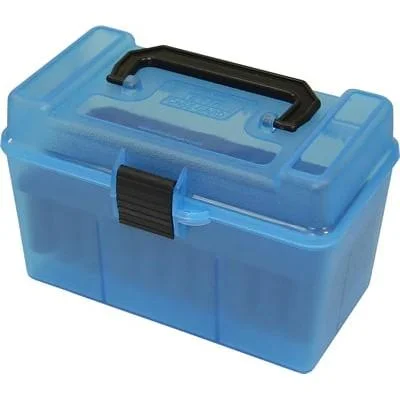 Mtm Molded Products Company MTM Deluex H-50 Series Rifle Ammo Box Clear Blue