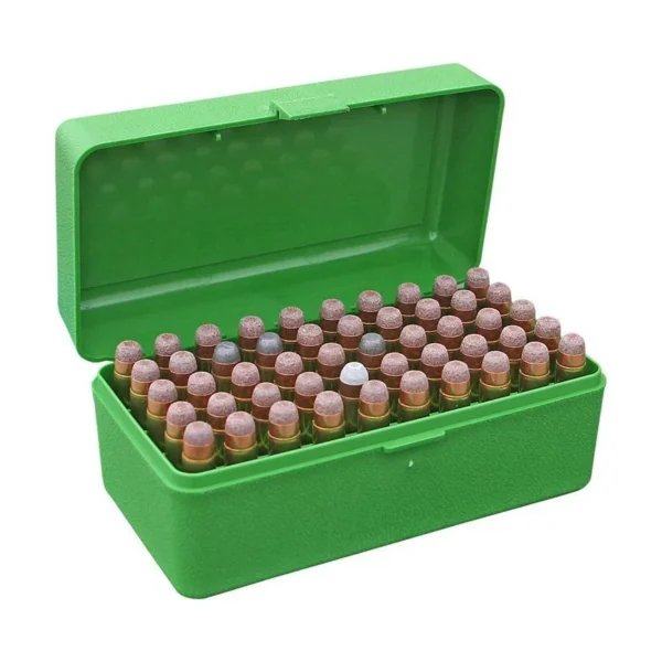Mtm Molded Products Company MTM Case-Gard R-50 Series Rifle Ammo Box .300 WSM/45-70/7mm R SAUM Green
