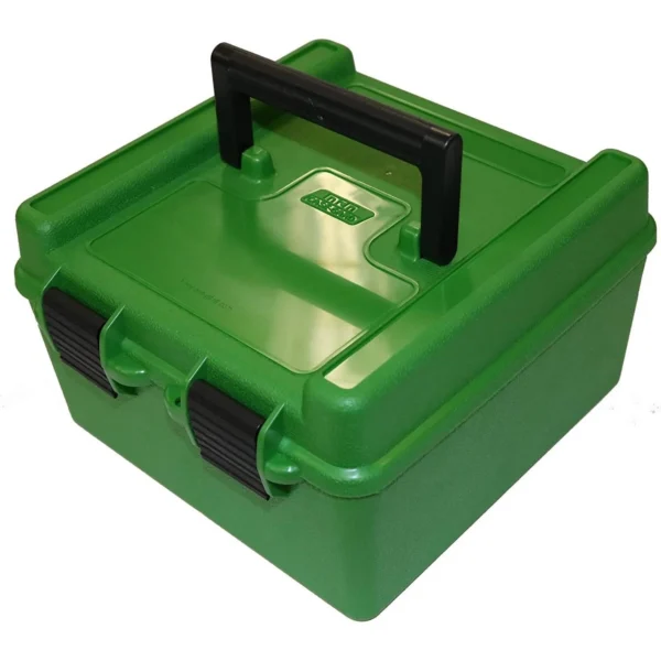 Mtm Molded Products Company MTM Deluxe R-100 Series Rifle Ammo Box 100 Rounds Green