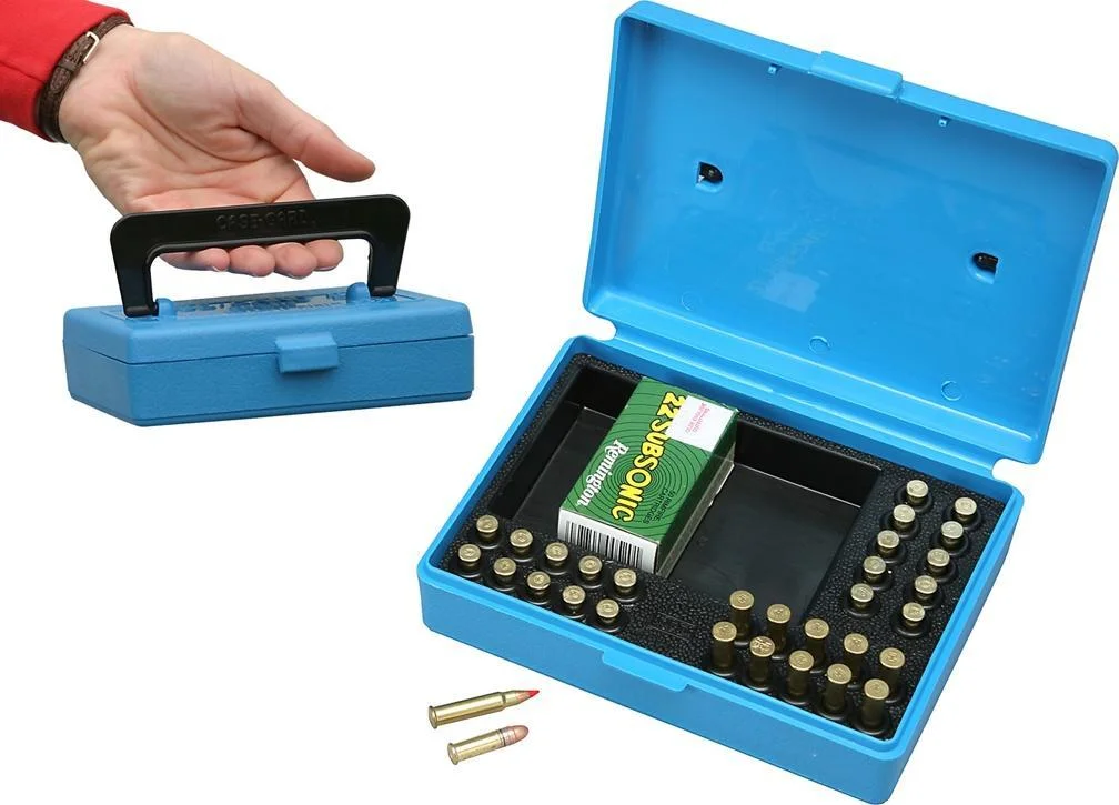 primary-23477 Mtm Molded Products Company MTM Rimfire 130 Rounds Small Bore Ammo Box Blue