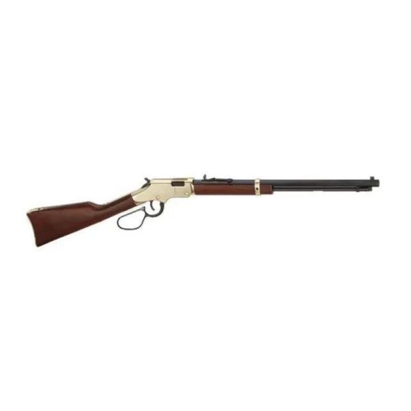 HENRY H4 GOLDEN BOY LL, right-side view with brown stock, gold receiver and black barrel