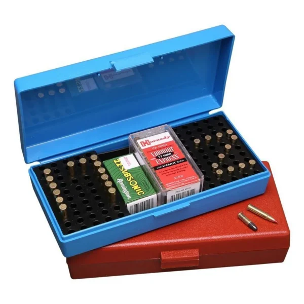 Mtm Molded Products Company MTM .17 /.22 Rimfire Ammo Box 100/tray Blue
