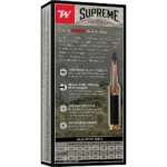 Winchester Supreme Long Range Rifle Ammunition box, rear view with text and cartridge graphic