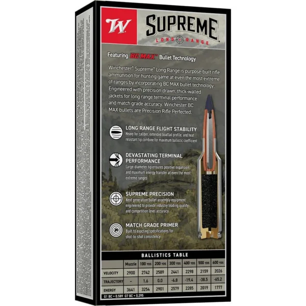Winchester Ammunition Winchester Supreme Long Range Rifle Ammunition .300 WSM 195gr PT 2900 fps 20/ct