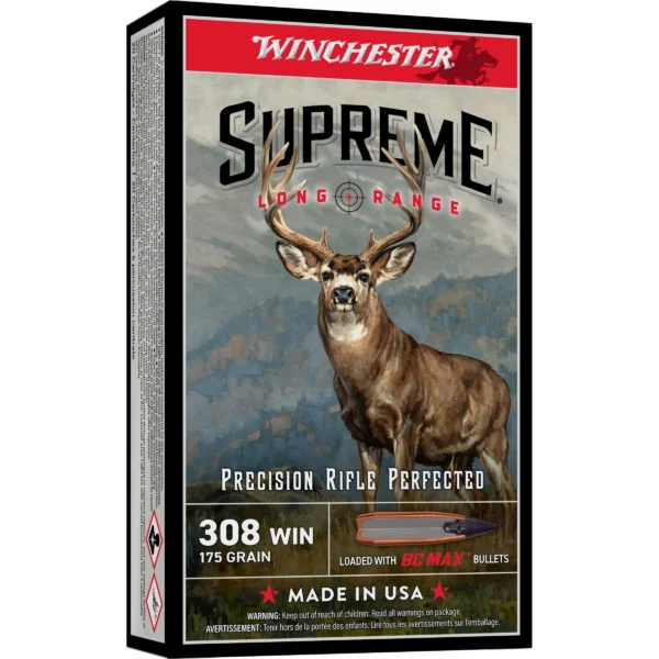 Winchester Ammunition Winchester Supreme Long Range Rifle Ammunition .308 Win 175gr PT 2780 fps 20/ct