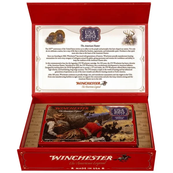 Winchester Ammunition Winchester USA 250th Anniversary Power Point Rifle Ammunition 270 Win 150gr SP 2850 fps 20/ct