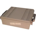 MTM Ammo Crate Utility Box, dark earth case with closed ridged lid and side handles