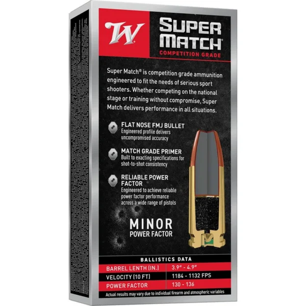 Winchester Ammunition WIN SUPER MATCH 9MM 115GR FN 50/500