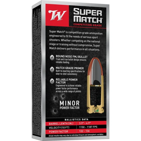 Winchester Ammunition WIN SUPER MATCH 9MM 115GR RN 50/500