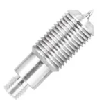 KleenBore Aluminum Cleaning Jag, silver angled view with threaded base, ribbed body and pointed tip