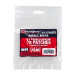 KleenBore Cotton Patches in clear hanging pouch with red, white and black label