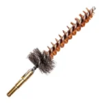 KleenBore Military-Style Chamber Brush, angled view with bronze bristles, dark brush and brass thread