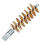 KleenBore Phosphor Bronze Bore Brush 20 ga Shotgun, angled view with bronze bristles and threaded base