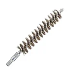 KleenBore Stainless Steel Cylinder Brush, angled view with silver bristles and threaded end