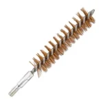 KleenBore Phosphor Bronze Bore Brush, angled view with bronze bristles and silver fitting