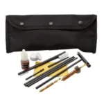 Kleenbore Modular Black Field Kit, open black pouch with rods, brushes, bottle and patches