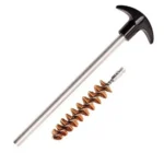 KleenBore Chambermate Rod and Brush Combo, silver rod with black handle and bronze brush