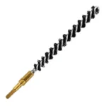 KleenBore Black Nylon Bore Brush, angled view with black bristles and brass threaded base