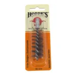 Hoppe's Nylon/Tynex Shotgun Cleaning Brush, dark bristles in orange blister packaging, front view