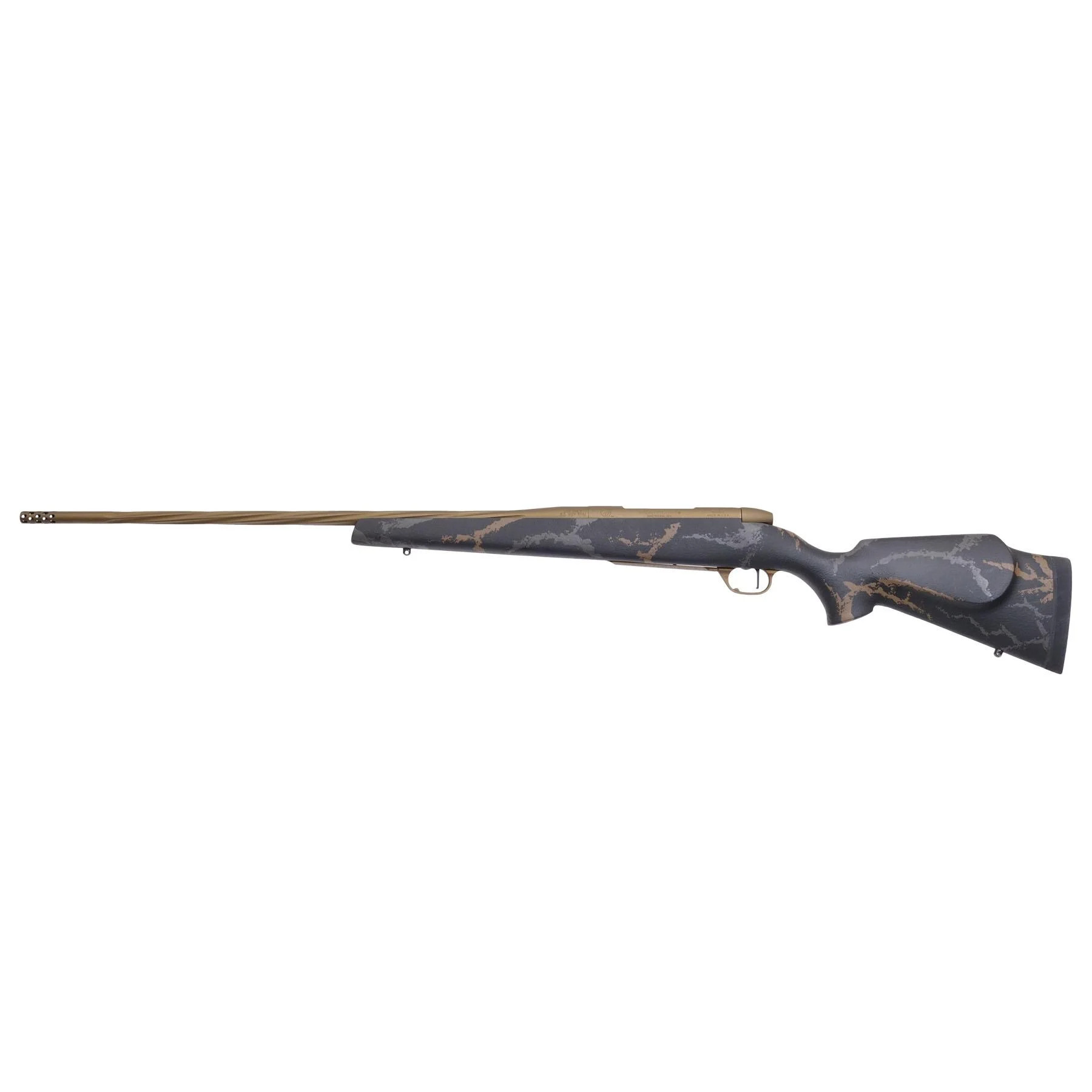 primary-2376 Weatherby MK V Weathermark Limited Rifle 6.5 WBY RPM Mag 4rd Capacity 24" Fluted Barrel Black/Gray/Bronze Stock