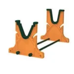 Hoppe's Rifle Cleaning Cradle, orange folding cradle with green padded U-shaped rests