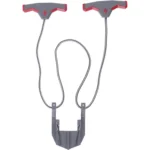 Allen Slideguide Crossbow Cocking Sled, gray sled with two cords and red-gray handles