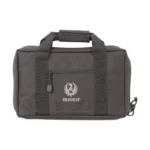 Allen Company Ruger Double Handgun Case, black front view with handles, pocket and Ruger logo