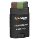 Allen Vanish Camo Face Paint Stick, black case with brown, green and black paint exposed